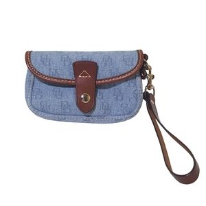 Dooney & Bourke Logo Denim  Small Wristlet